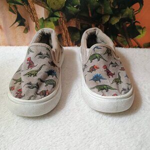 Kids US Sports Toddler Sz 9 Gray With Dinosaur Slip-On Sneakers